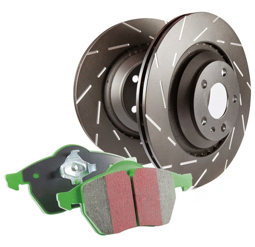 S2 Kits Greenstuff 2000 Disc Brake Pad Set and USR Solid Disc Brake Rotors Kit