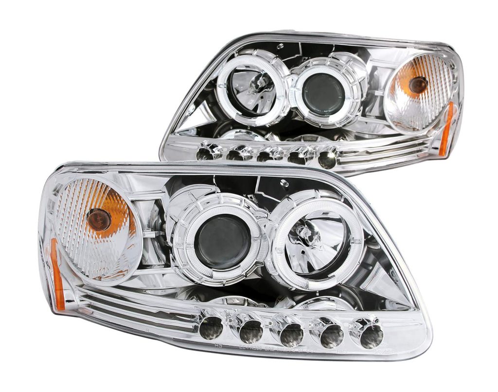 Anzo USA Ford Projector Halo LED Chrome Headlight Assembly