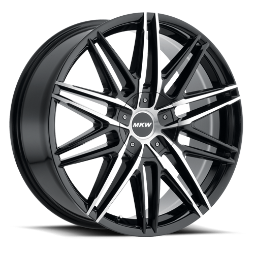 mkw m124 wheel 6lug gloss black machined face