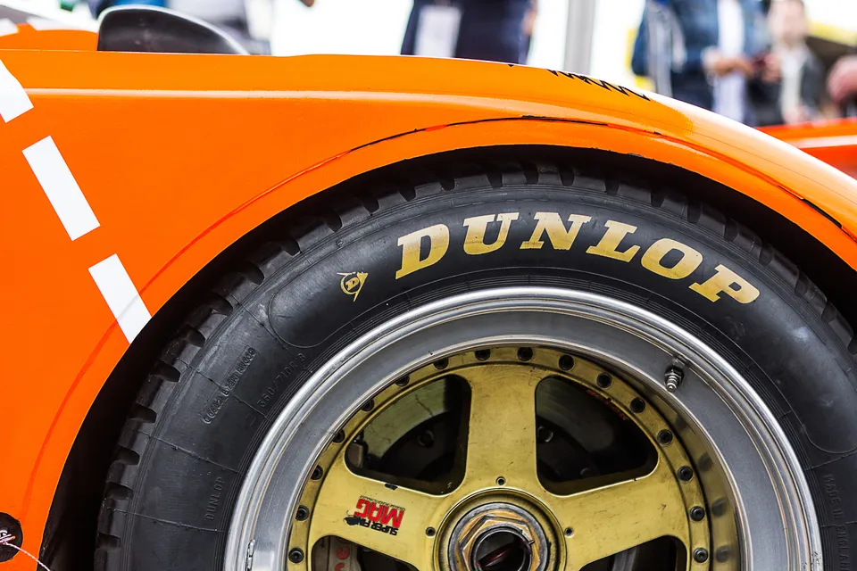 Dunlop tire on car